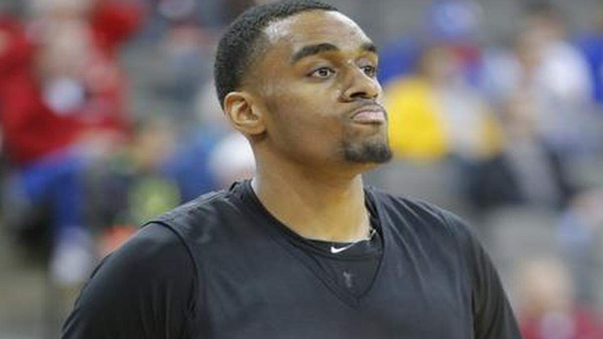 
Darius Carter goes through drills during the Shockers’s open practice at the CenturyLink Center in Omaha on Thursday. Wichita State will face Indiana on Friday.
