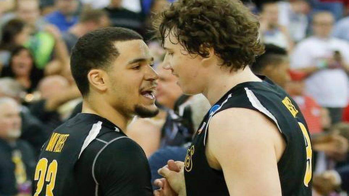 
Fred VanVleet, left, and Evan Wessel were both juniors this season at Wichita State. VanVleet may consider the option to enter the NBA Draft.
