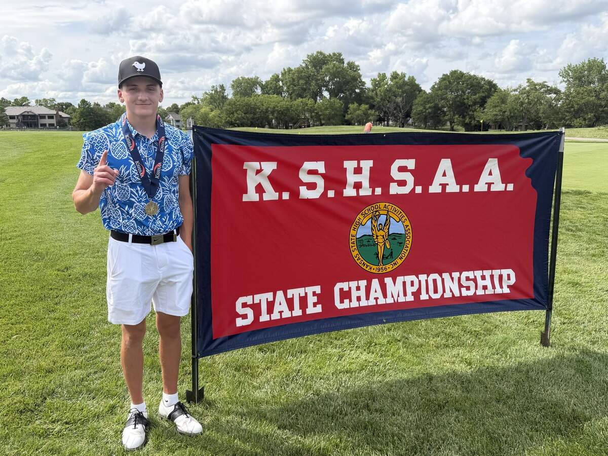 Goddard sophomore Cohen Museousky won the individual state championship at the Class 5A tournament at Tallgrass Country Club in Wichita on Wednesday.