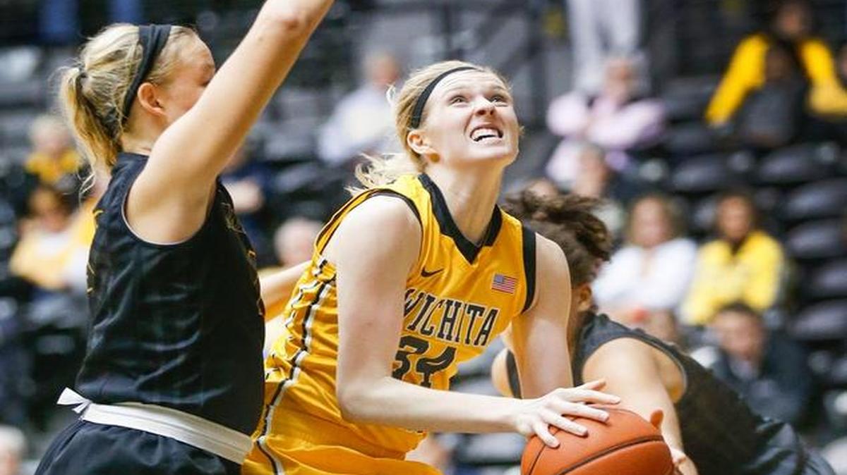 Ellie Lehne, right, appeared in 10 Wichita State games this season.