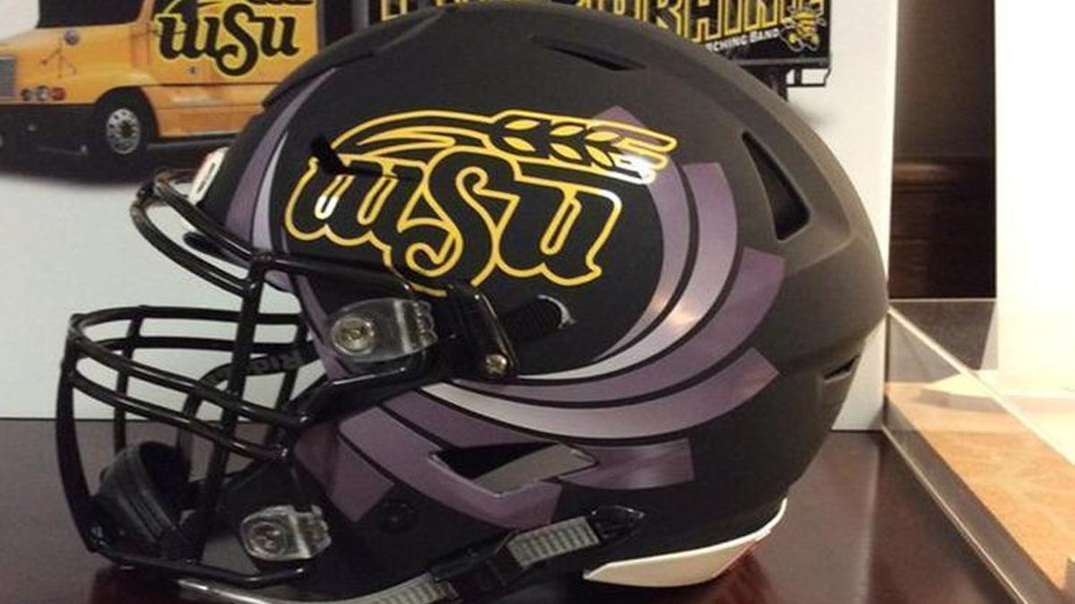 Wichita State president John Bardo tweeted a photo of a Shocker football helmet in the spring.
