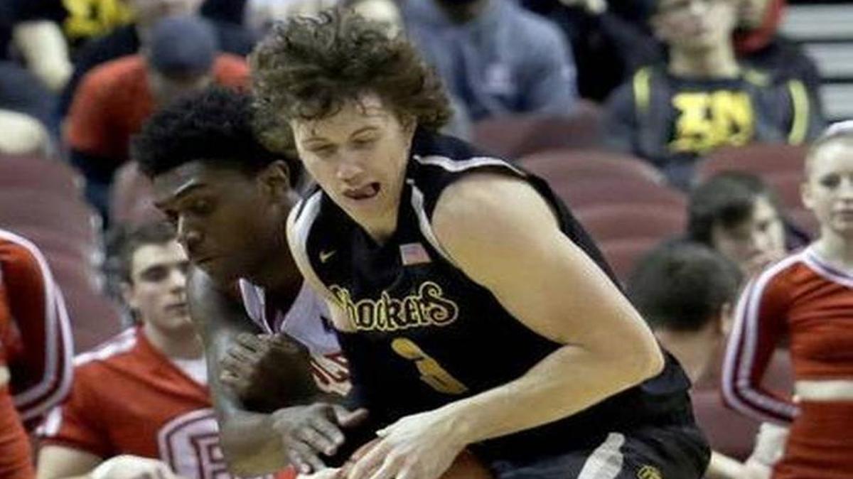 Wichita State forward Evan Wessel tracks down a loose ball last season against Bradley in Peoria, Ill.