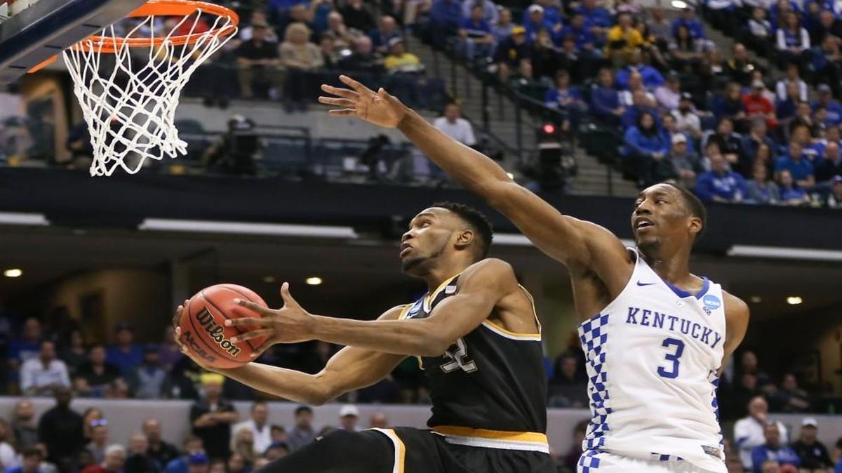 Markis McDuffie drives against Kentucky in March’s NCAA Tournament game. “Markis McDuffie was a top-100 guy,” Rivals.com’s Corey Evans said of WSU’s recruiting. “They’re recruiting 10 Markis McDuffies now.”