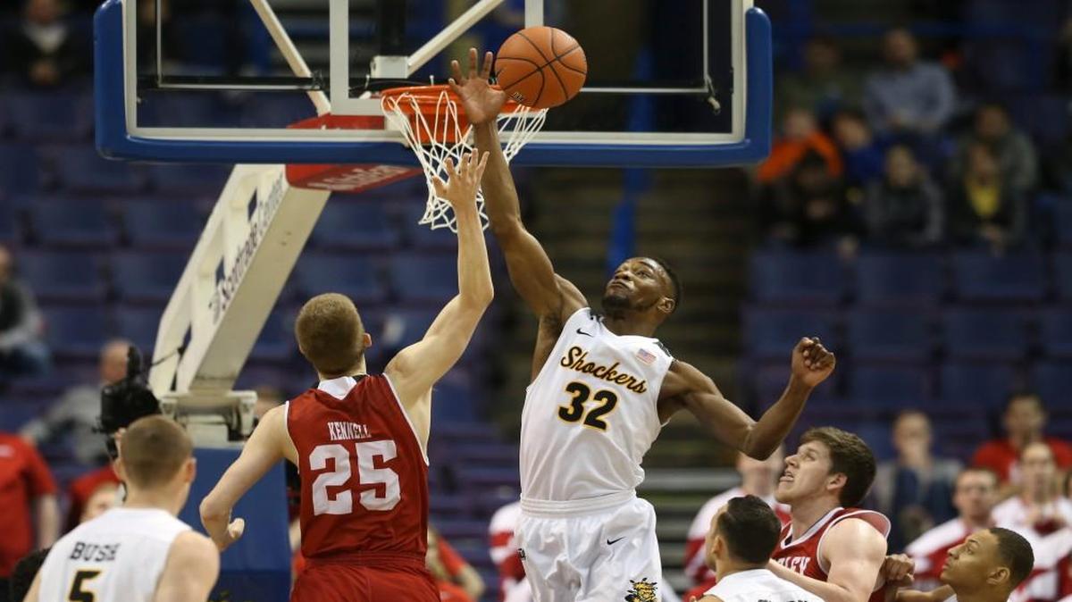 Markis McDuffie (32) says a change of conference is not changing what Wichita State is practicing during summer workouts at Koch Arena.