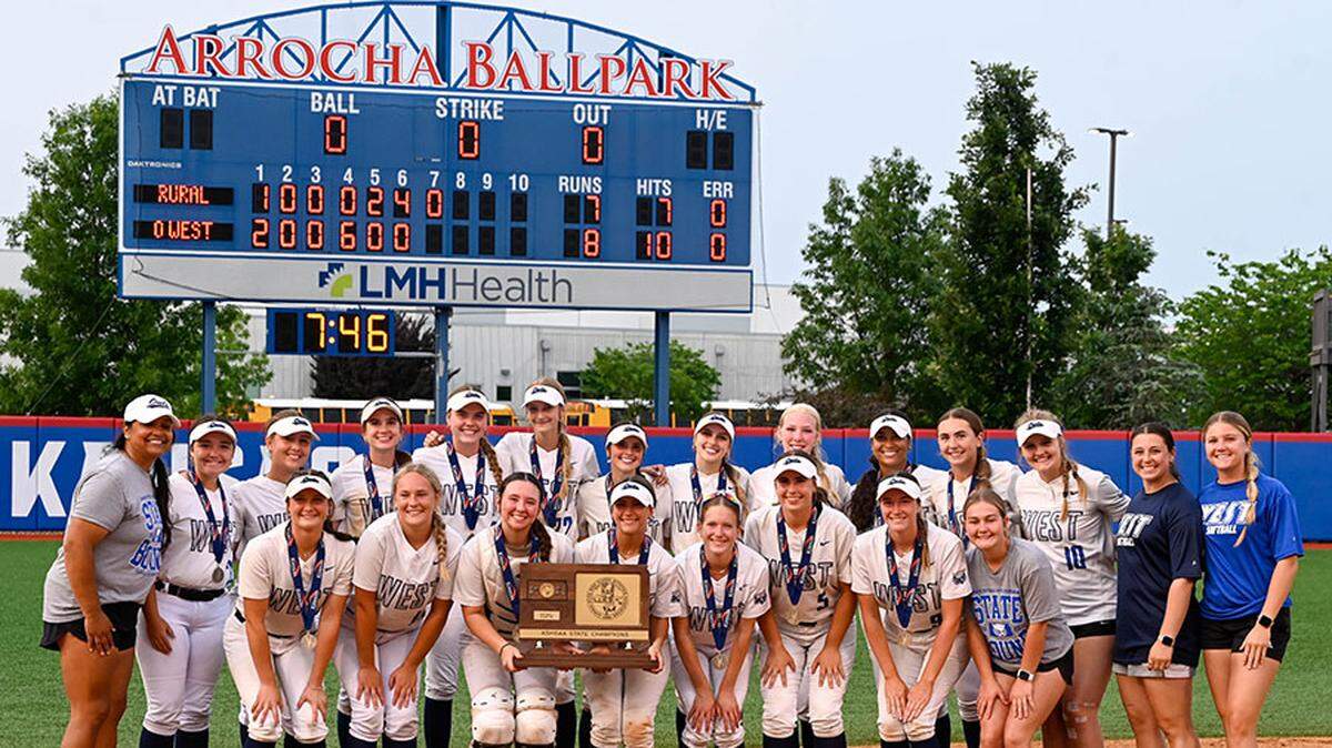 The Olathe West softball team won the Class 6A state championship this past spring at KU’s Arrocha Ballpark.