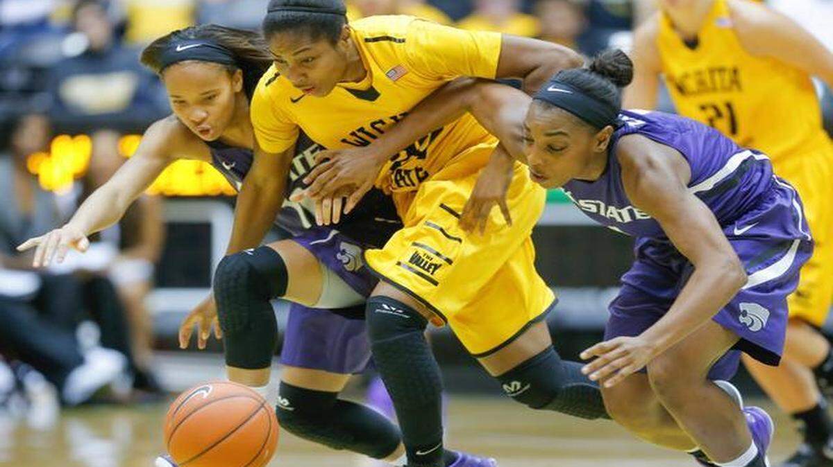 
Wichita State's Alex Harden chases down a loose ball against Kansas State in December. The Shockers held K-State to 48 points.
