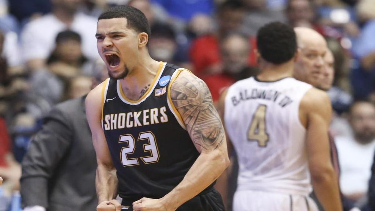 Fred VanVleet celebrates during the second half of Wichita State’s 70-50 win over Vanderbilt on March 15.