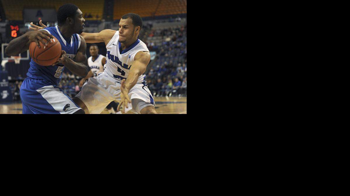 
Brenton Scott, right, is part of an Indiana State team that is 2-0 in the Valley headed into a key early conference game at home against Missouri State on Wednesday night.
