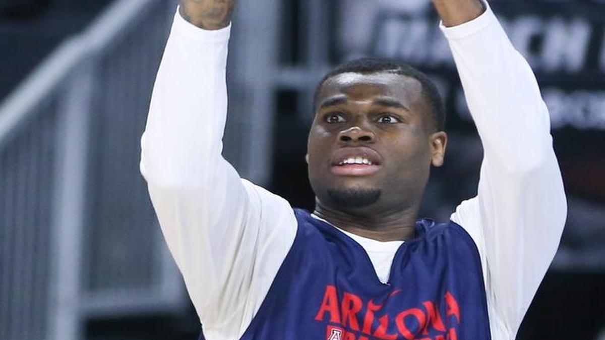 Arizona's Kadeem Allen shoots during practice at the Dunkin Donuts center in Providence, R.I., on Wednesday. Allen played at Hutchinson Community College and has thrived this season after redshirting in 2014-15.