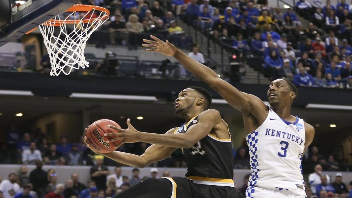Wichita State forward Markis McDuffie drives to the basket against Kentucky forward Edrice Adebayo during the second half Sunday.