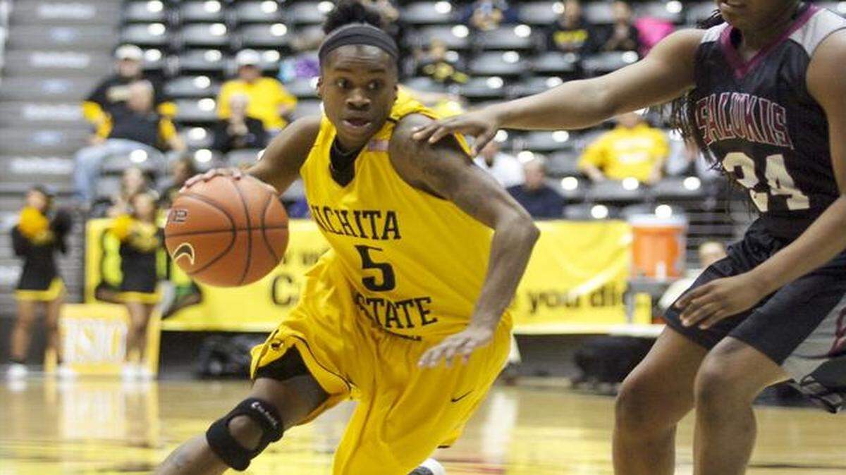 
Wichita State’s Jamillah Bonner drives against Southern Illinois last season.
