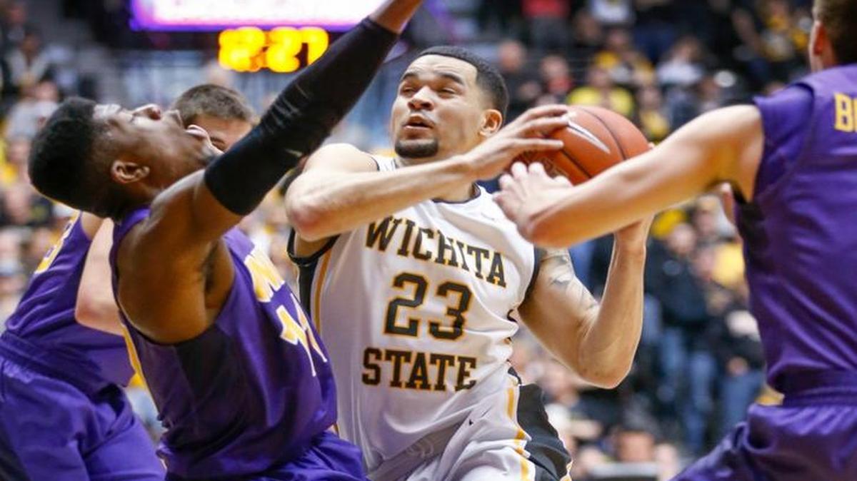 Northern Iowa’s Was Washpun takes a charge from Wichita State’s Fred VanVleet. The Panthers say improved defense has led to nine wins in 10 games.