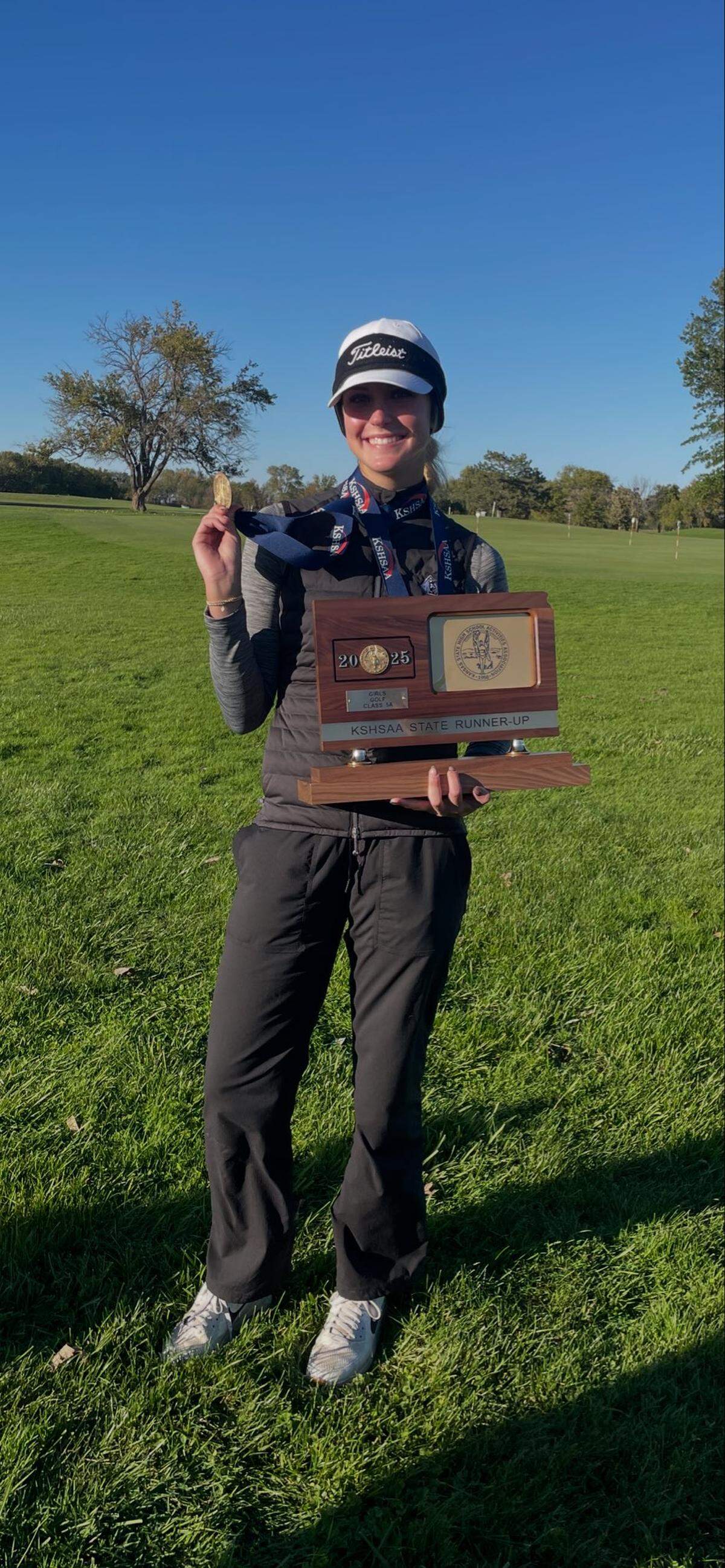 Andover senior Regan Dusenbery won the Class 5A individual medalist honors at the state tournament in Emporia on Tuesday.