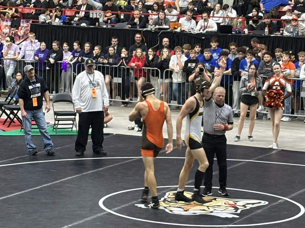 Andale senior Ethan Eck became a two-time state champion this past Saturday in Saturday, winning his second straight Class 4A state title in wrestling.
