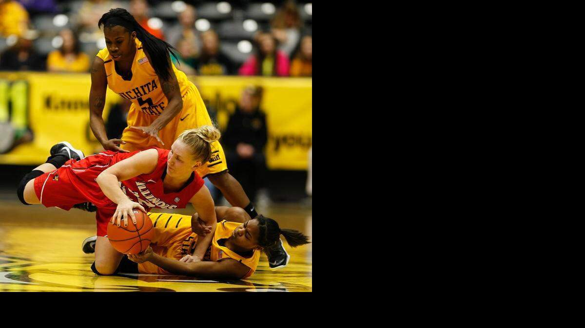 
Aundra Stovall, right, and Jamillah Bonner, top, help Wichita State carry a 6-0 MVC record into Sunday’s game against Southern Illinois at Koch Arena.
