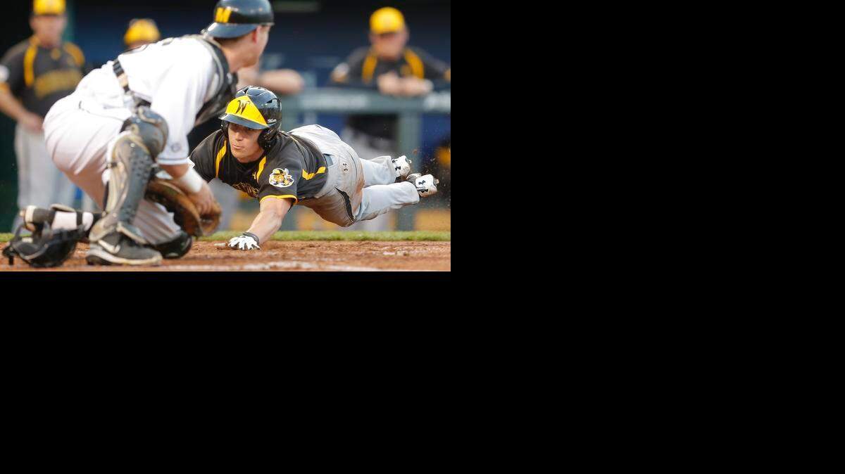 
Tanner Dearman, right, figures to be Wichita State’s leadoff hitter this season. He’ll likely miss next week’s opening series with an ankle sprain.
