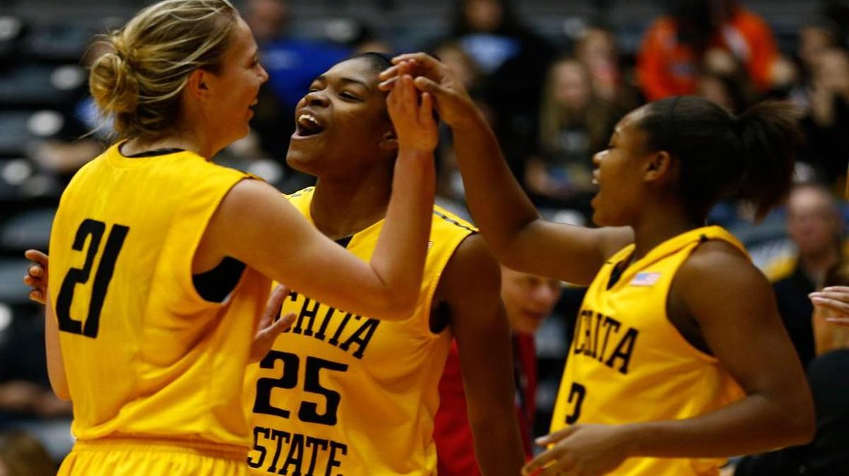 Jaleesa Chapel, center, is one of the few returners to the Wichita State women’s roster.