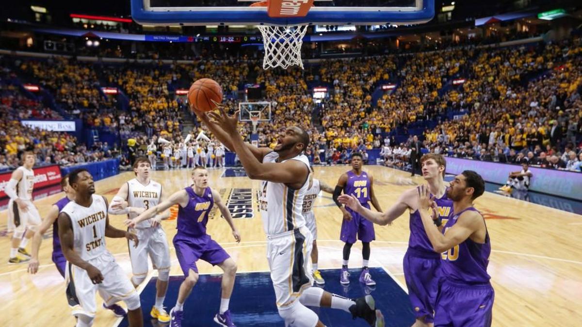 Wichita State forward Shaquille Morris shoots against Northern Iowa during the first half.