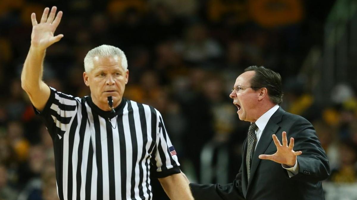 Wichita State coach Gregg Marshall yells at his team after after a foul during the game against Oklahoma State on Dec. 17 at Intrust Bank Arena.