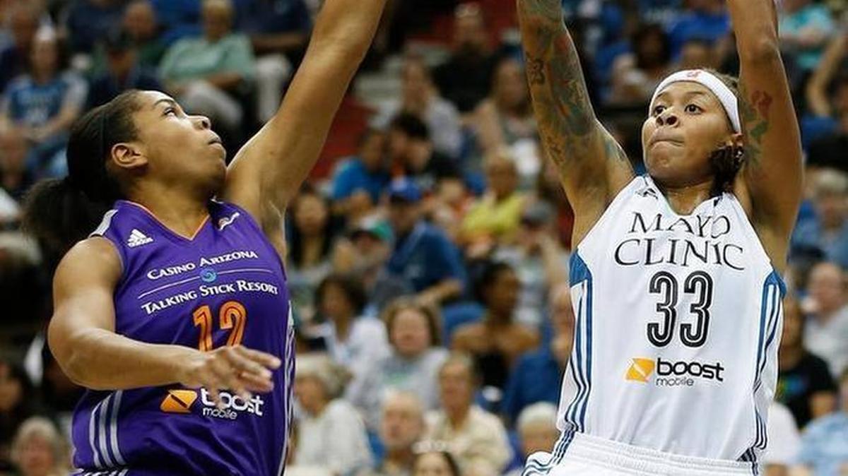Former Wichita State star Alex Harden, left, will miss the Phoenix Mercury’s WNBA season with a torn labrum.