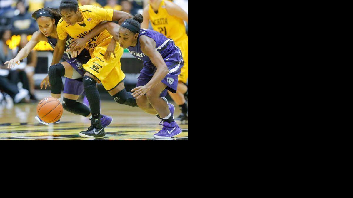 
Wichita State's Alex Harden chases down a loose ball against Kansas State's Antoinette Taylor in December’s victory.
