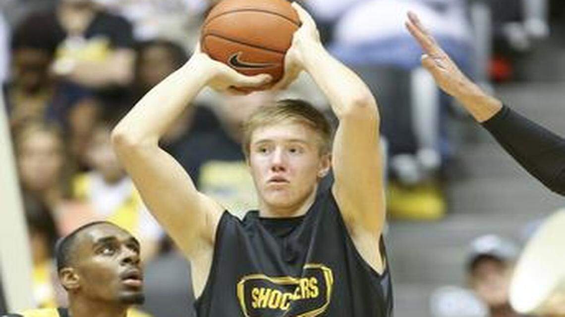 
Rauno Nurger, with ball, is one of the first of what Wichita State hopes is a fruitful pipeline with Sunrise Christian Academy in Bel Aire.

