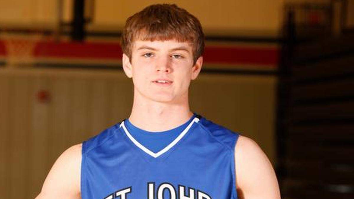 
St. John’s Dean Wade, a Wichita Eagle All-State selection in March, is being recruited by Wichita State, Kansas State and other major colleges. He’s a senior this year.
