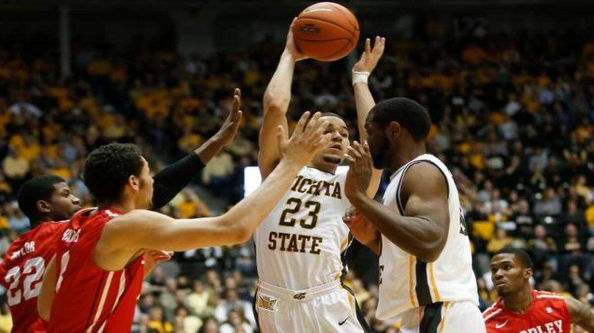 
Wichita State’s Fred VanVleet (23) is 11 assists from tying Toure Murry’s Shocker career record. “Where you ask for the ball, is where he’s going to put it. He gives you such a nice pass, that if you don’t finish you feel bad about it,” teammate Bush Wamukota said.
