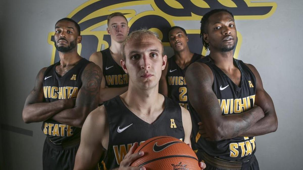 From left: Rashard Kelly, Rauno Nurger, Conner Frankamp, Darral Willis and Zach Brown and (not pictured) Shaq Morris are the six Shocker seniors this season.