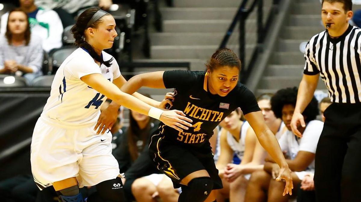 Wichita State's Diamond Lockhart dribbles upcourt against Creighton in the Nov. 13 season-opening victory.