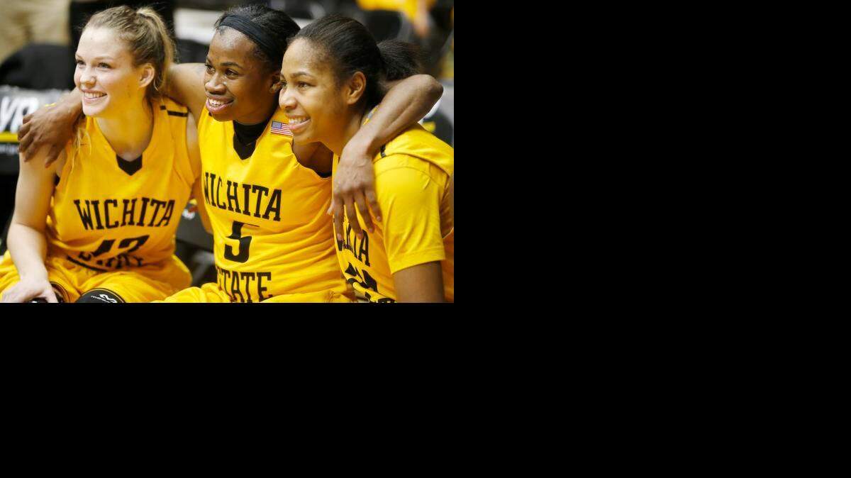 
Wichita State seniors Kelsey Jacobs, left, Jamillah Bonner, center, and Alex Harden, right, have been at the center of the program’s most successful season.
