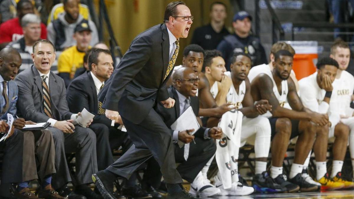 Wichita State coach Gregg Marshall yells out instructions to his team during their game with College of Charleston in the first half at Koch Arena on Nov. 13. The Shockers will return to Charleston for the Charleston Classic next November.