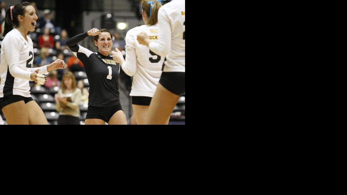 
Kelly Broussard (1) was a key piece of WSU’s volleyball success from 2005-08.
