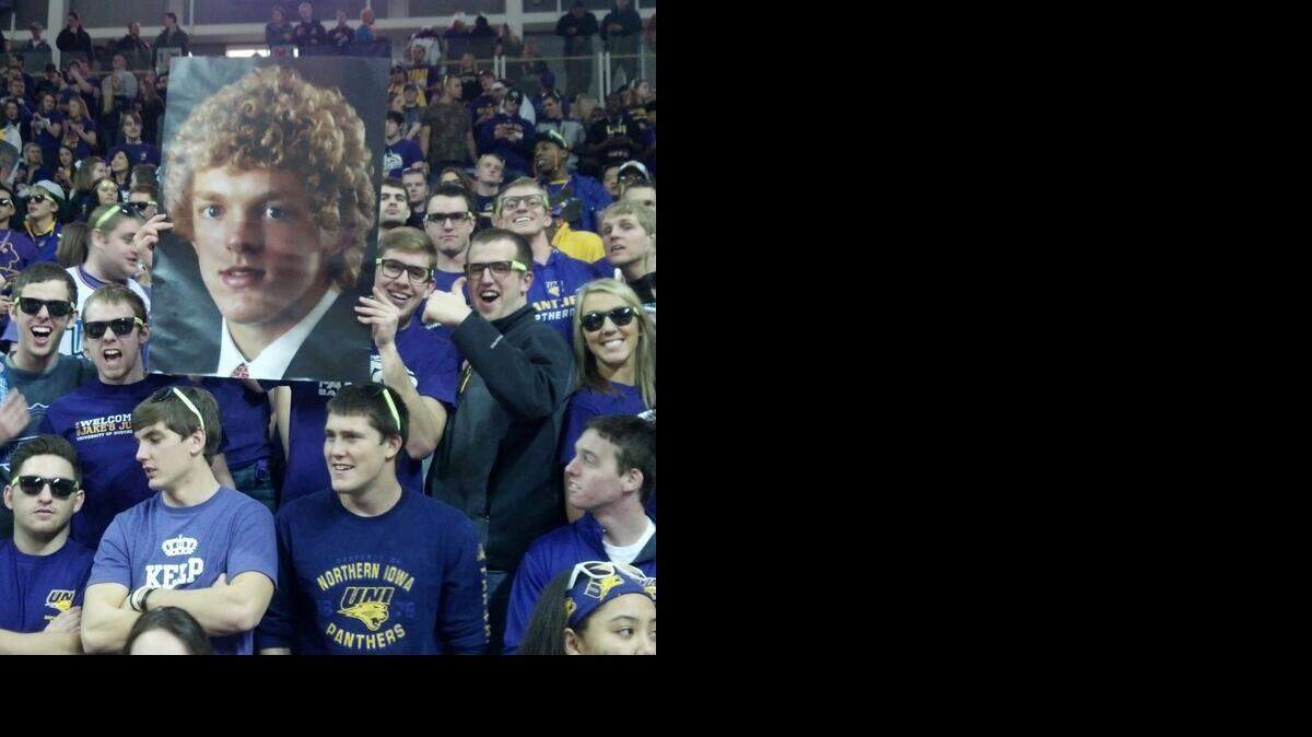 
Northern Iowa students last season enlarged a photo from Ron Baker’s freshman year – when his perm was a conversation starter.
