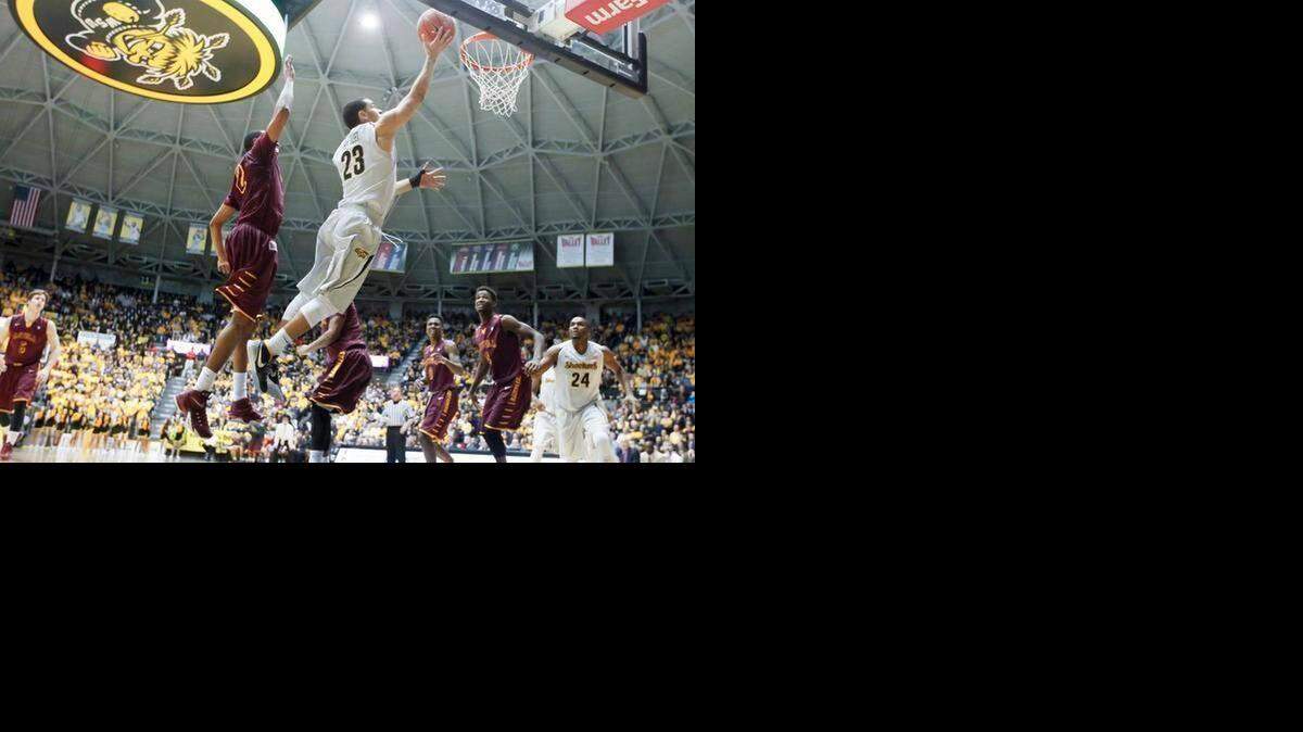 
Wichita State guard Fred VanVleet scores two of his career-high 27 points on Wednesday at Koch Arena
