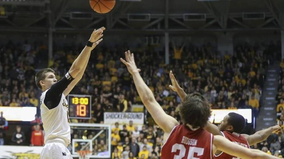 Wichita State guard Austin Reaves scored 14 points and made all four of his three-pointers in Sunday’s 100-66 win over Bradley.
