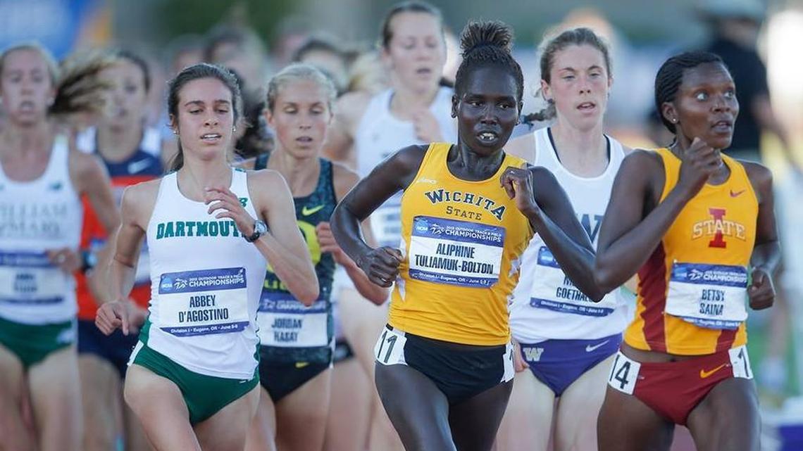 Aliphine Tuliamuk-Bolton earned All-American honors 13 times as a distance runner at Wichita State.