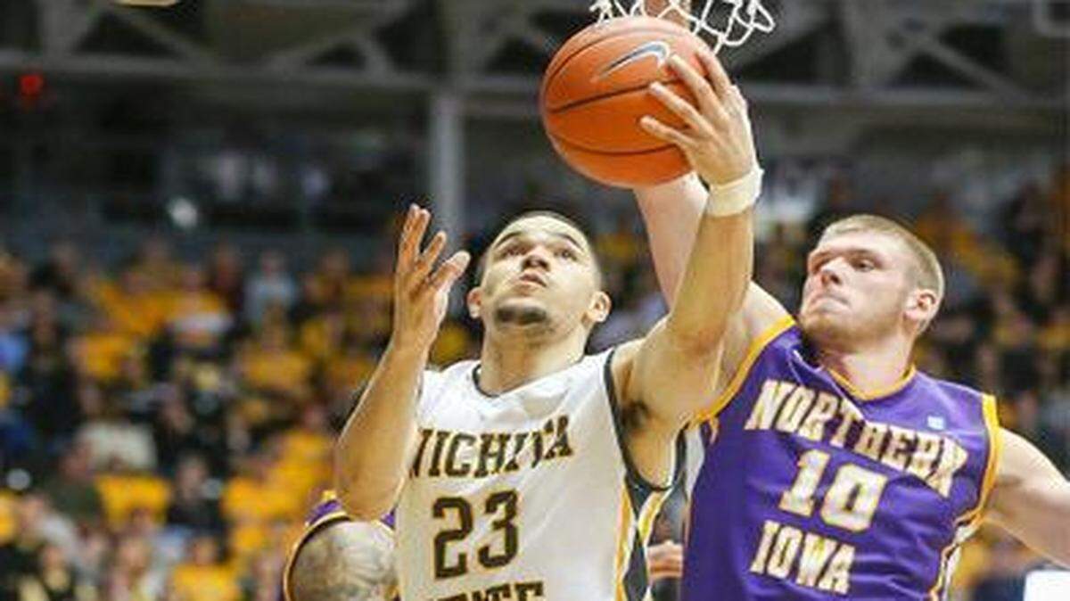 
Wichita State guard Fred VanVleet and Northern Iowa center Seth Tuttle take the stage in Saturday’s 3 p.m. game.
