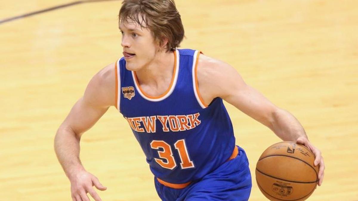 Former Wichita State Shocker Ron Baker plays point guard for the New York Knicks against the Oklahoma City Thunder on Wednesday night in Oklahoma City. Baker, after an illustrious career at WSU, signed with a free agent with the Knicks and beat the odds by making the team.