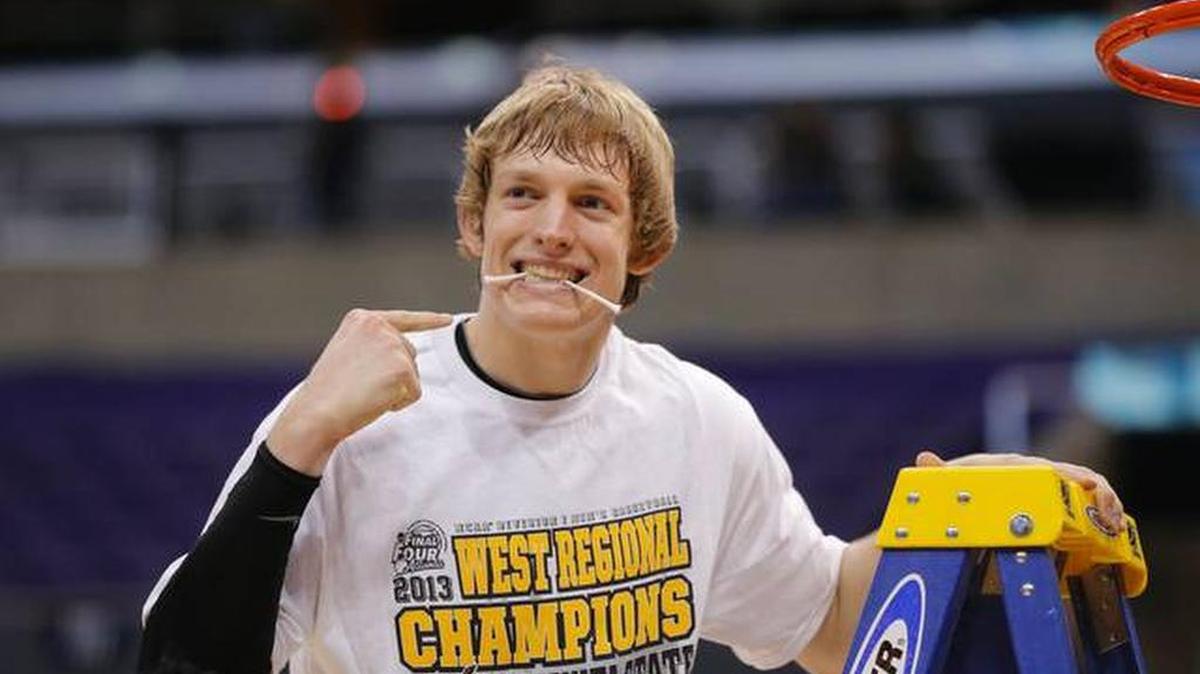 
Wichita State guard Ron Baker cuts down the nets in 2013 on the way to the Final Four.
