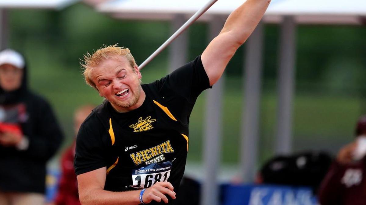 Damien Odle unleashes a throw during the NCAA championships last month in Eugene, Ore.