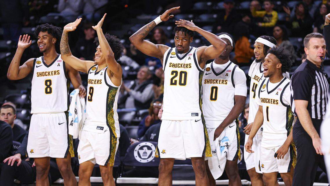 Emmanuel Okorafor (20) and Mike Gray Jr. (9) could be back with the Shockers next season.