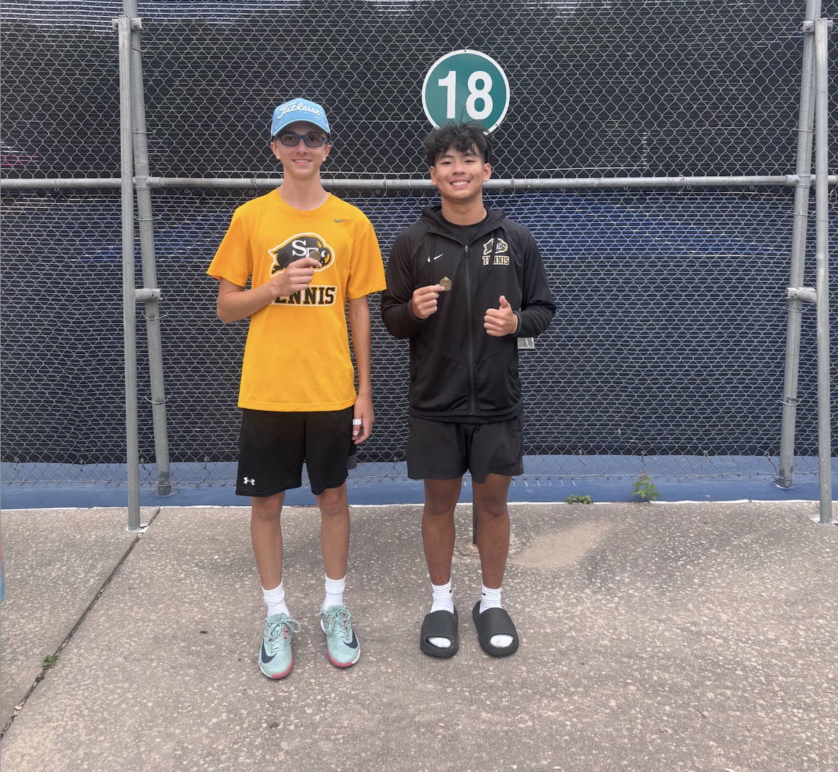 For the first time in at least a decade, the Southeast boys tennis team qualified two singles players to the Class 6A state tournament in freshman Carson Myrick (left) and junior Jason Nguyen (right).