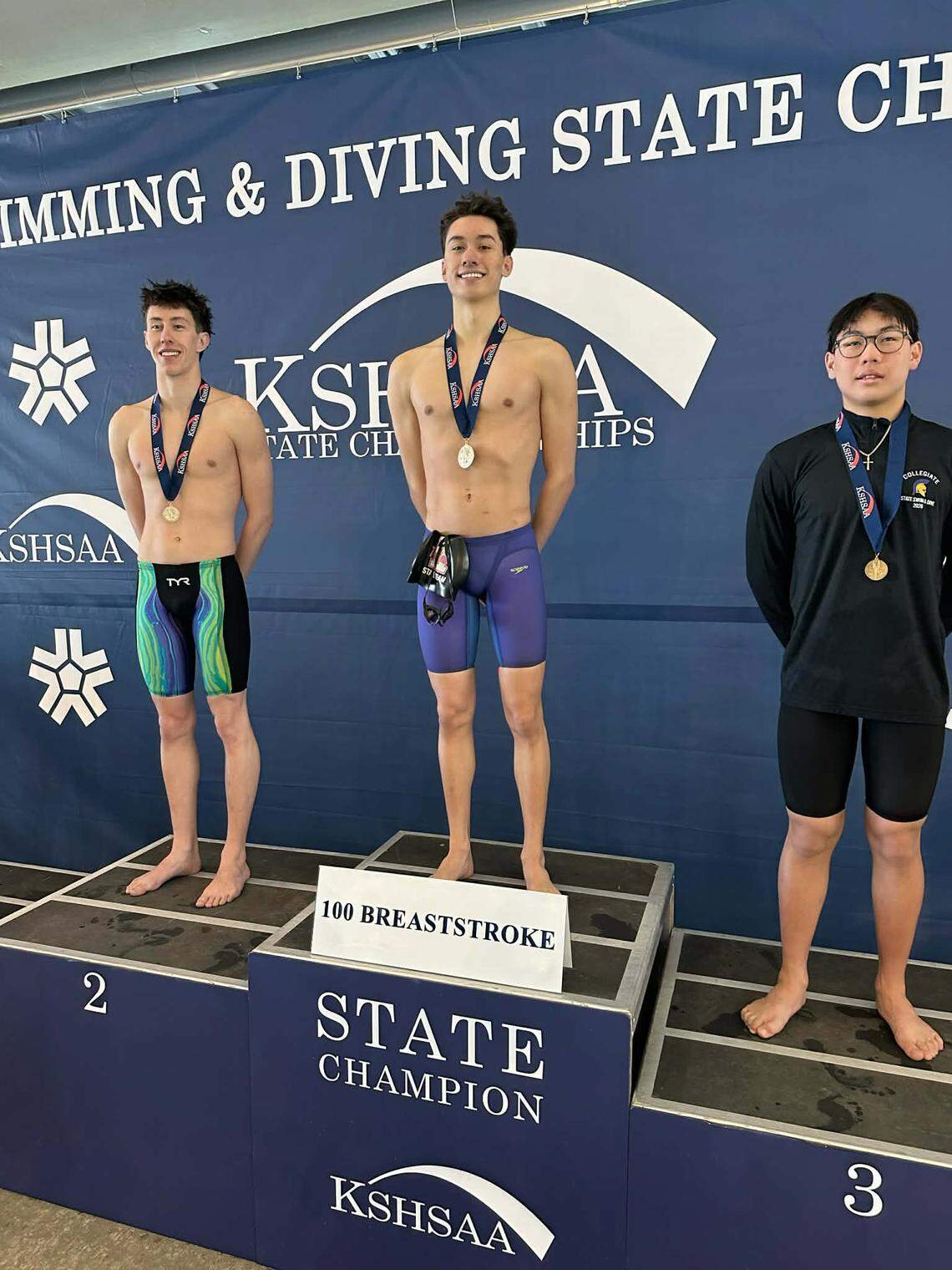 Andover senior Eric Witt ended his swimming career with a dramatic victory in the 100-yard breaststroke to capture the gold medal at the Class 5-1A state meet this past Saturday.