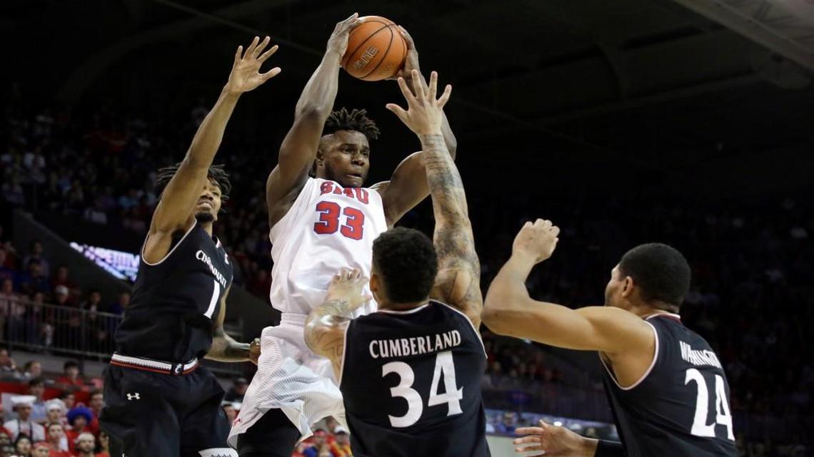 No. 12 SMU, with Ottawa High graduate Semi Ojeleye (33), and No. 15 Cincinnati are the most successful basketball programs in the American Athletic Conference.