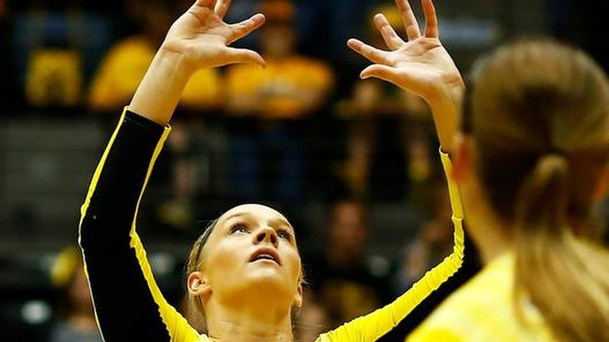 Emily Hiebert broke Wichita State volleyball’s career assists record during Sunday’s match.
