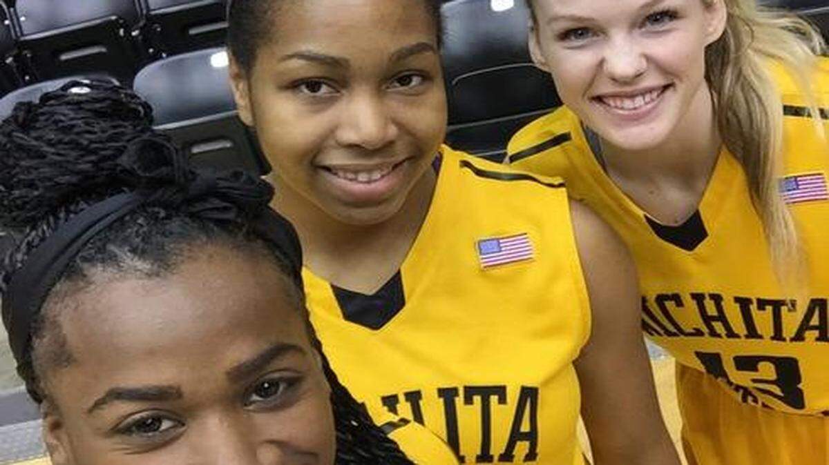 
Wichita State’s Jamillah Bonner, front, Alex Harden and Kelsey Jacobs form a senior nucleus that will make it tough for MVC opponents to compete against.
