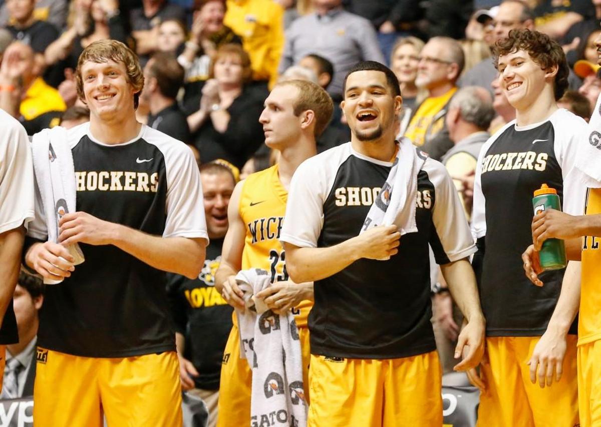 Ron Baker, left, said playing four seasons and enjoying consistent success at Wichita State with Fred VanVleet and Evan Wessel was a reward in itself.