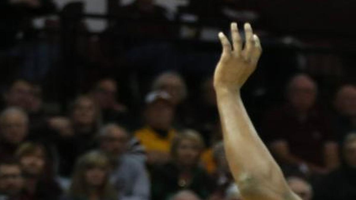 Wichita State guard Conner Frankamp shoots over Missouri State forward Jordan Martin on Wednesday night.