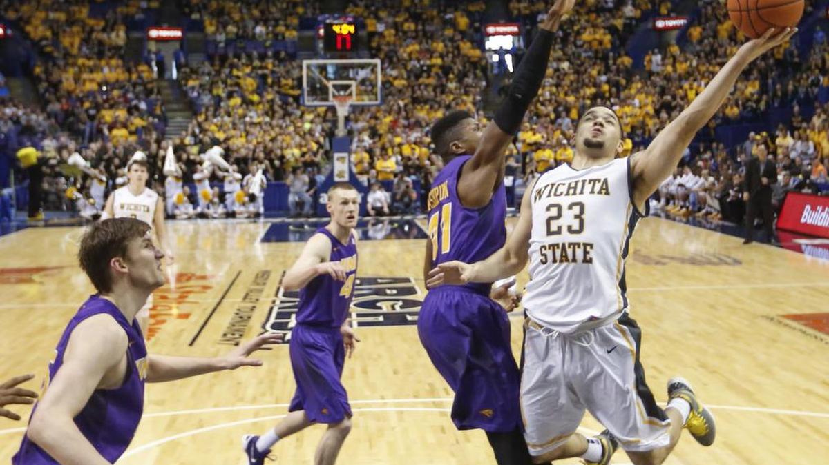 Wichita State guard Fred VanVleet shoots against Northern Iowa guard Wes Washpun during the first half of their game at the Scottrade Center in St. Louis on Saturday.